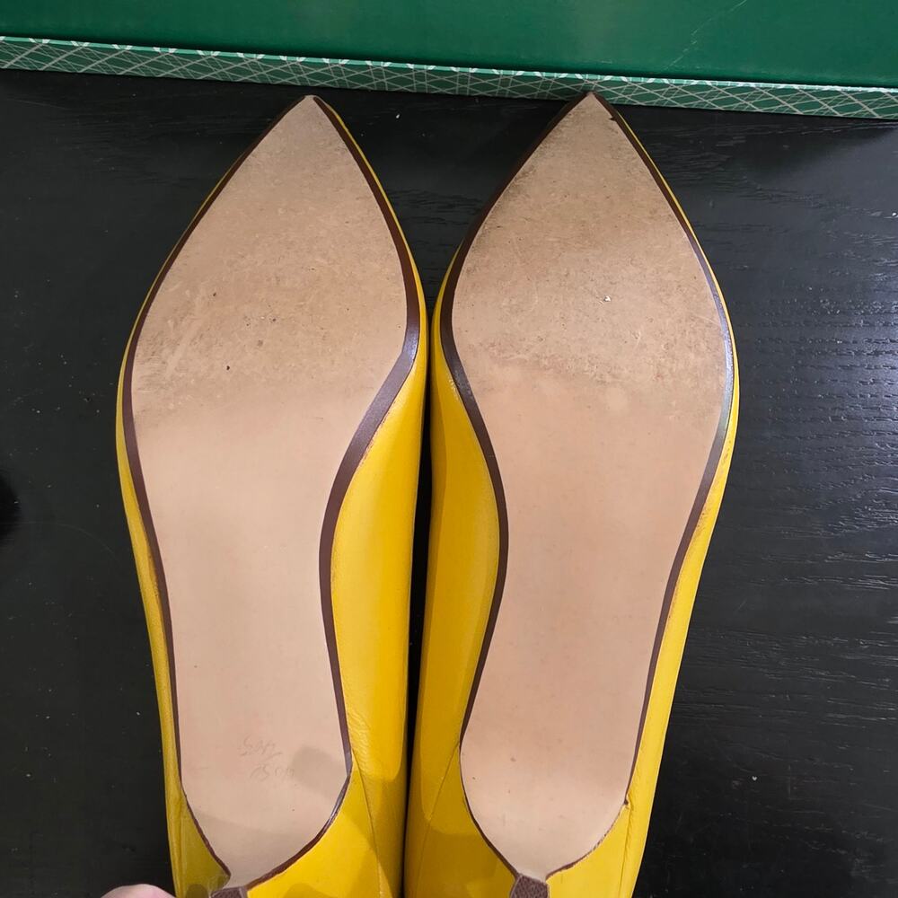 Vintage J. Renee Pointed Toe Leather Pumps Sunflower Size 8M NIB - Picture 6 of 8